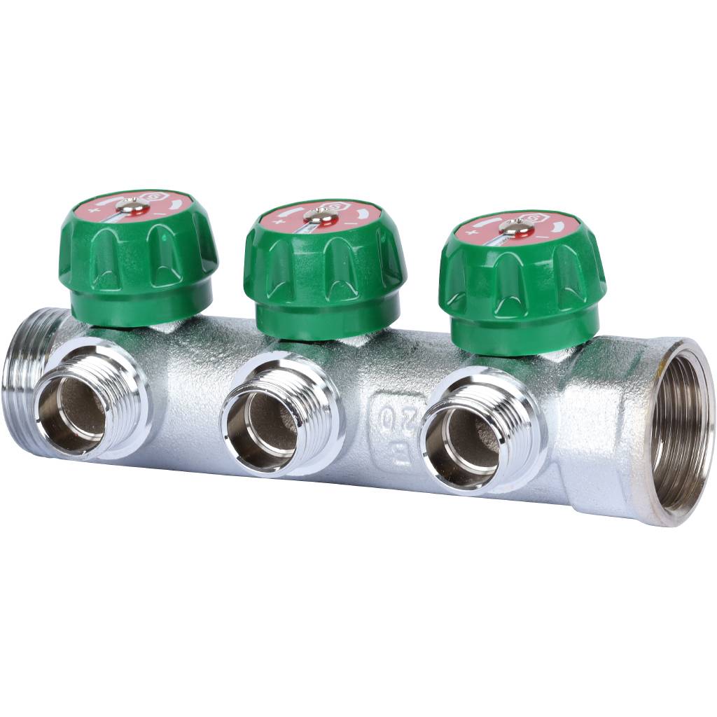 Коллектор регулирующий STOUT 1, 3 отвода 1/2  плоское уплотнение