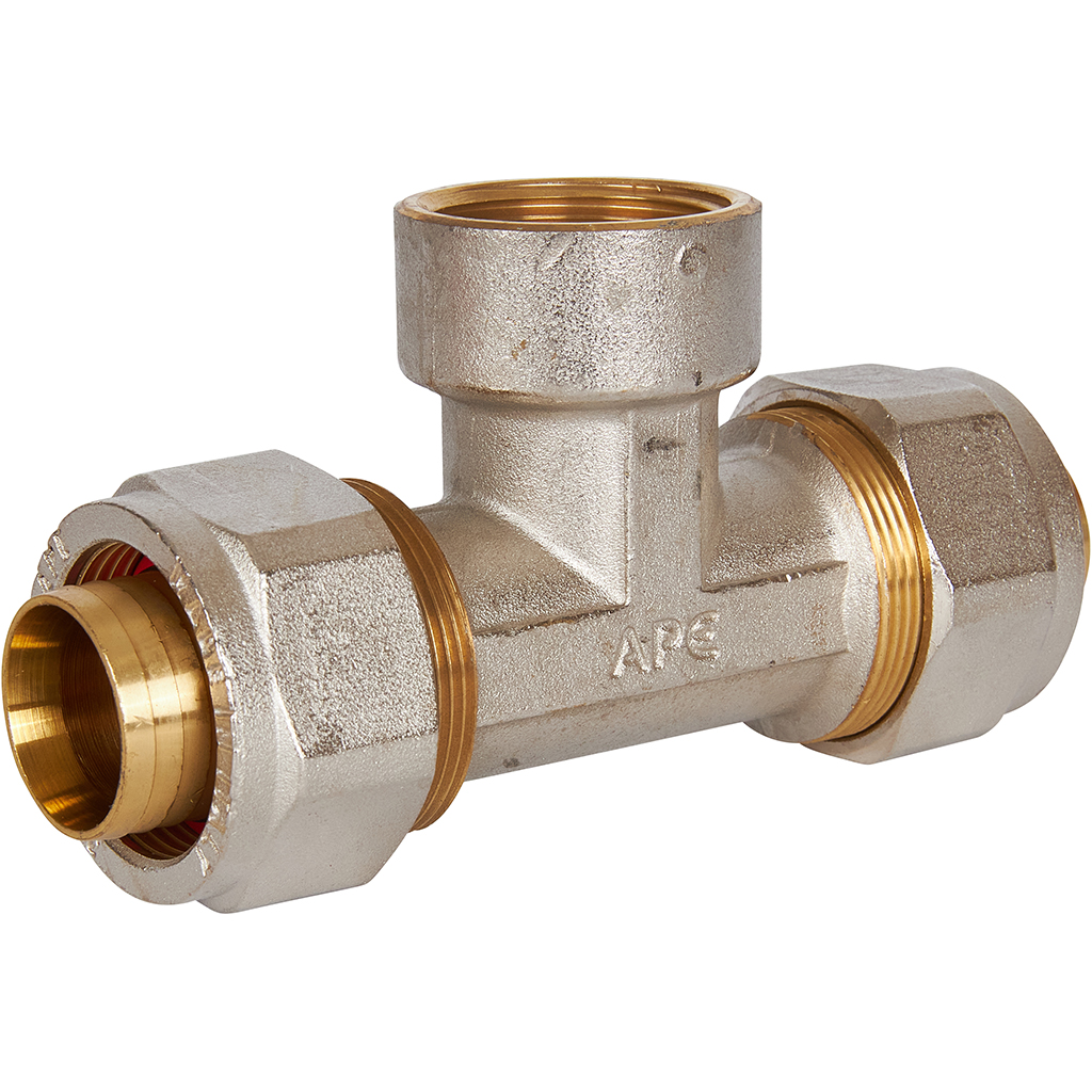 Тройник-переходник STOUT с внутренней резьбой 1 x32 для металлопластиковых труб винтовой