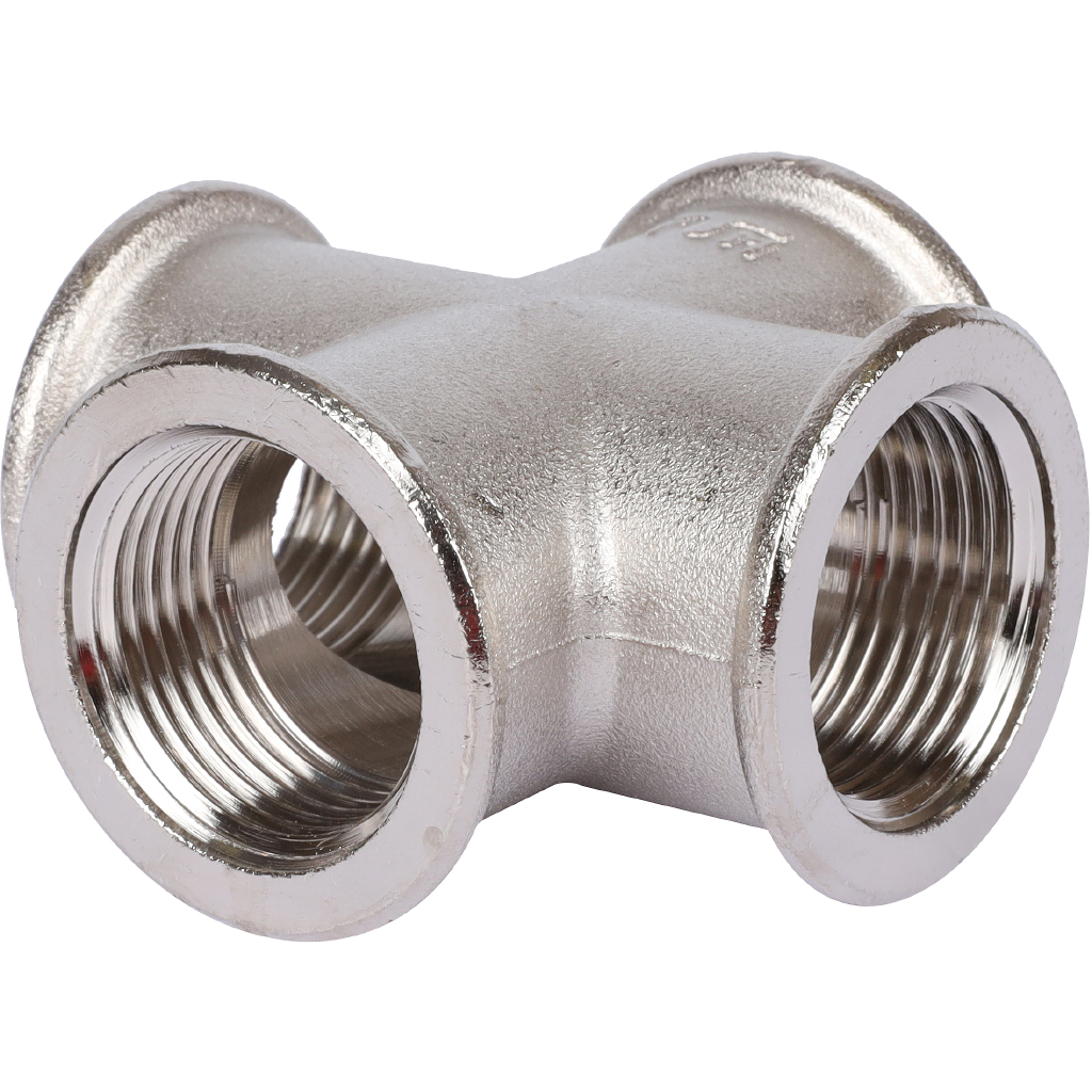 Крестовина TIEMME никелированная ВВ 3/4 для стальных труб резьбовой