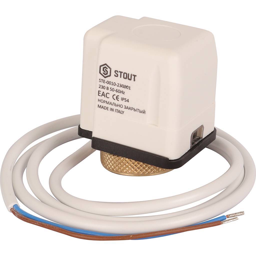 Электротермический компактный сервопривод STOUT STE-0010 нормально закрытый, 230 B