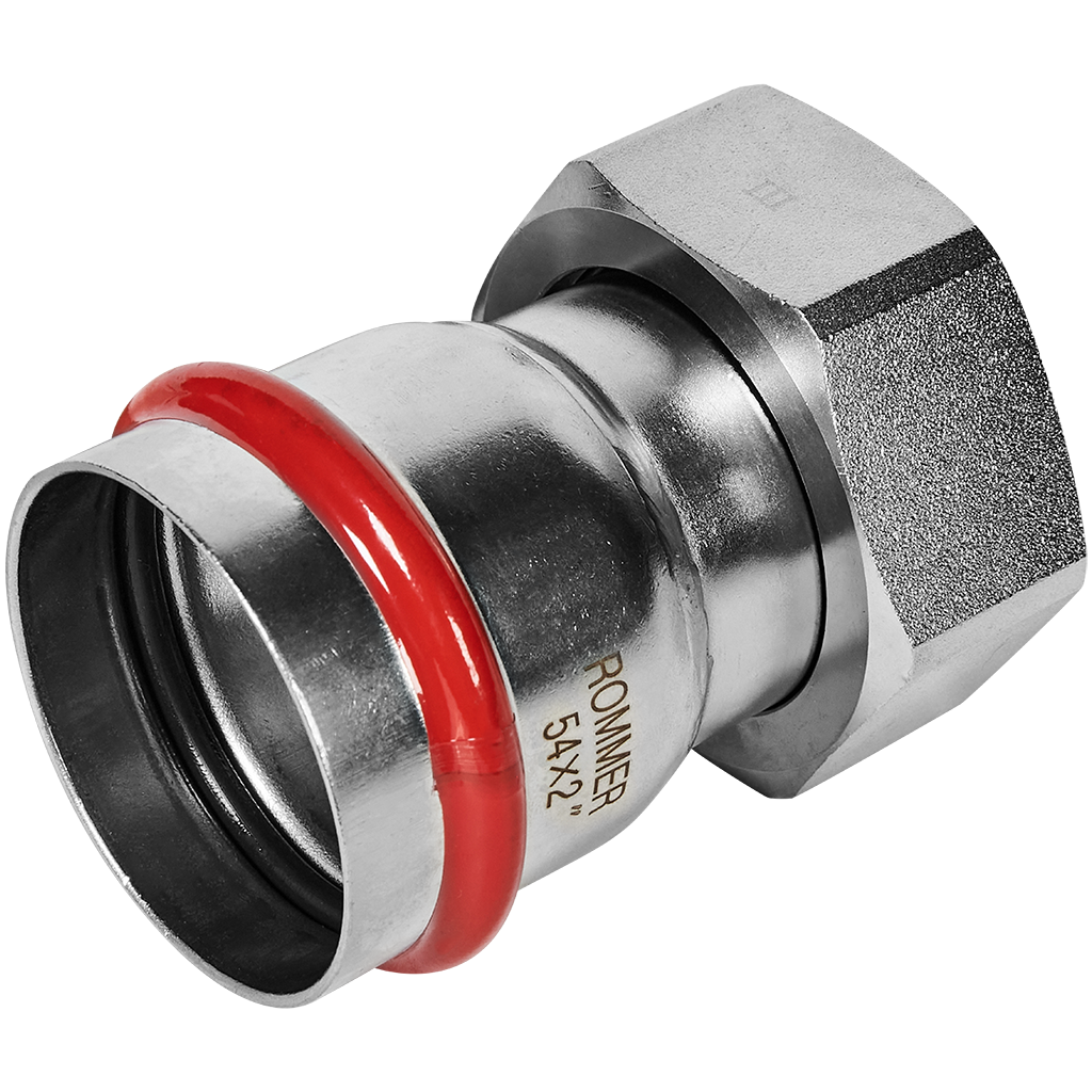 Переходник ROMMER с накидной гайкой ВПр-ВР 54х2 из нержавеющей стали прессовой