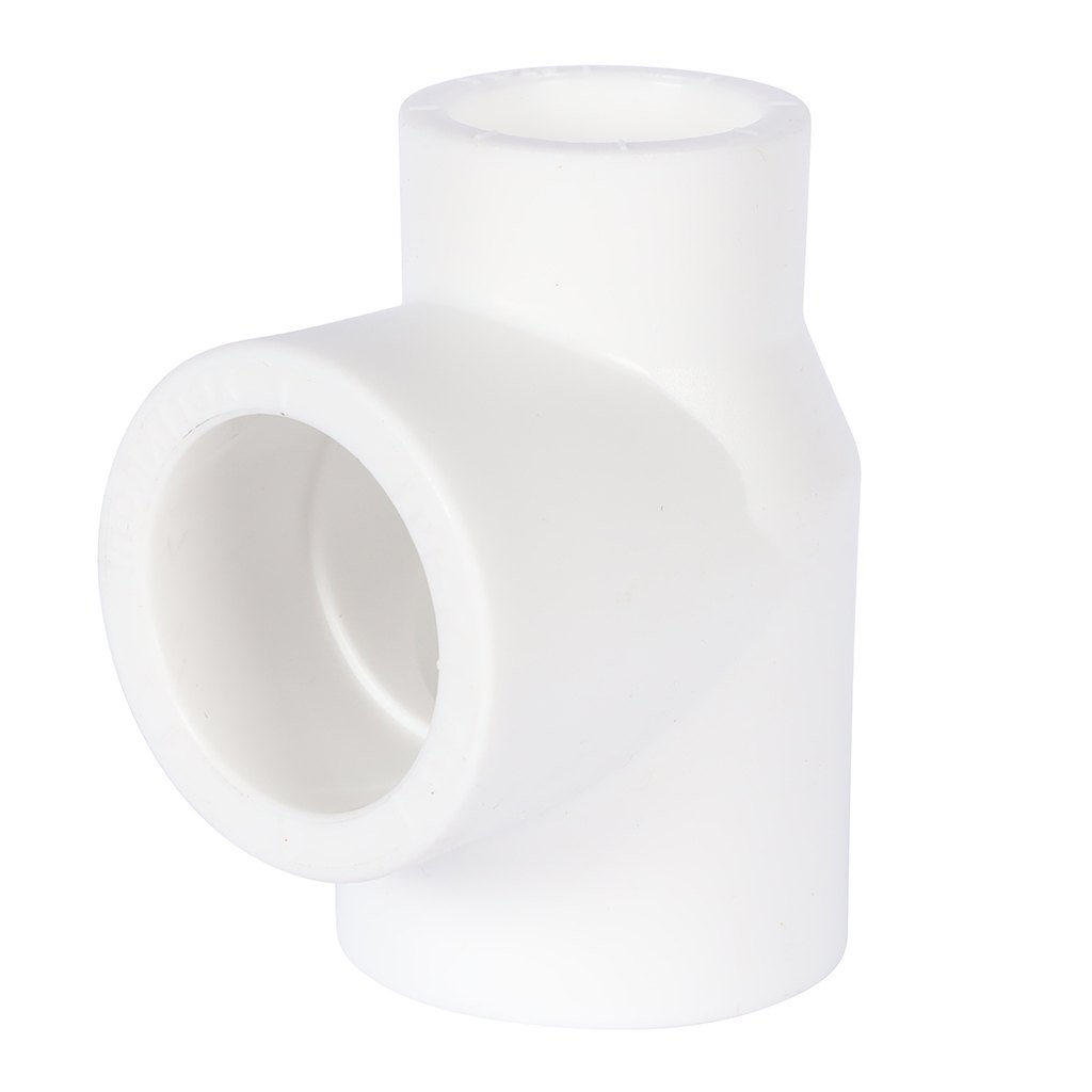 Тройник переходной Политэк 32х32х25 для полипропиленовых труб под сварку (цвет белый)