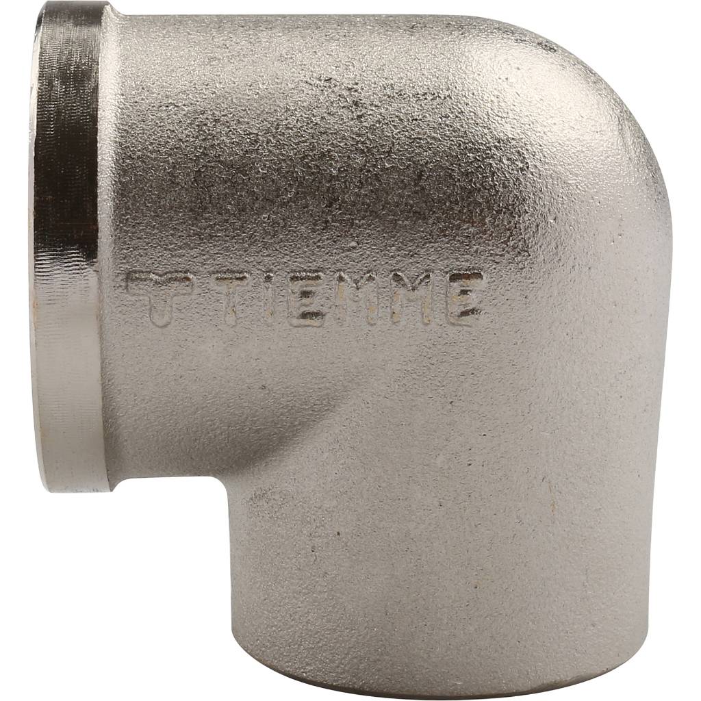 Угольник TIEMME ВВ никелированный 1х3/4 для стальных труб резьбовой. Фото 1