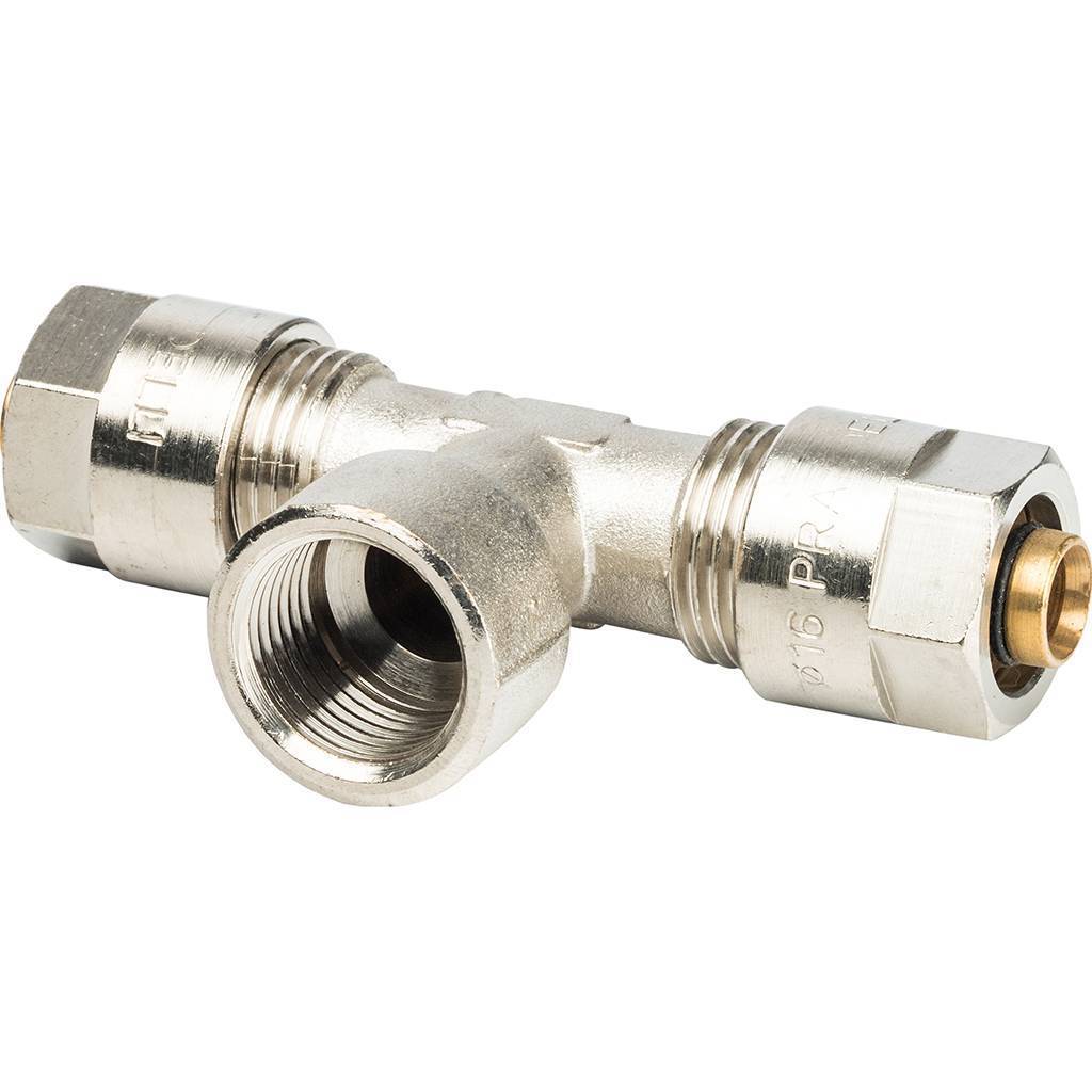 Тройник с внутр.резьбой Prandelli Multyrama (16х2,0х1/2) для металлопластиковых труб винтовой