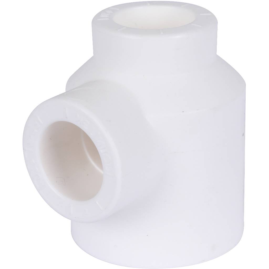 Тройник переходной Политэк 32х20х20 для полипропиленовых труб под сварку (цвет белый)
