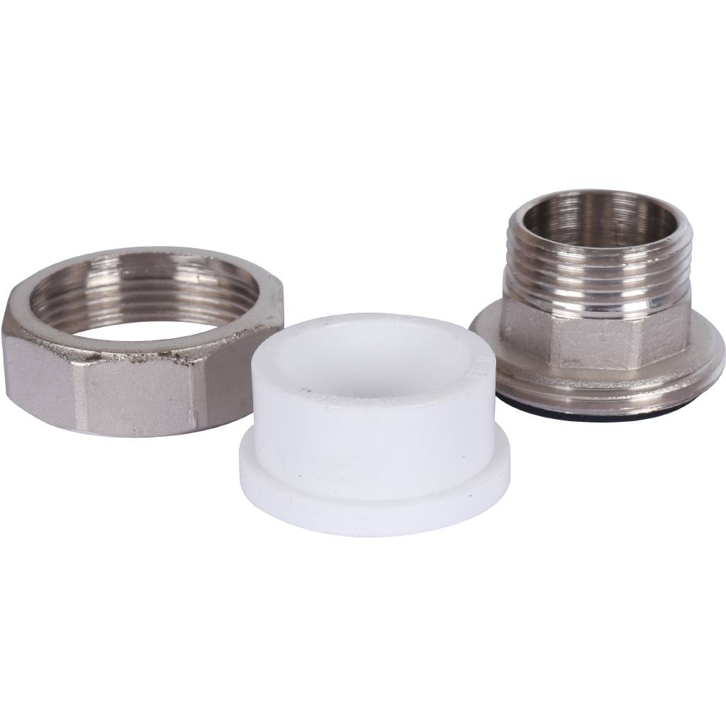 Муфта разъемная с наружной резьбой Политэк 32х1 для полипропиленовых труб под сварку (цвет белый). Фото 6
