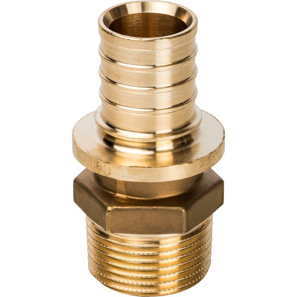 Переходник STOUT с наружной резьбой 32xR 1 для труб из сшитого полиэтилена аксиальный. Фото 1