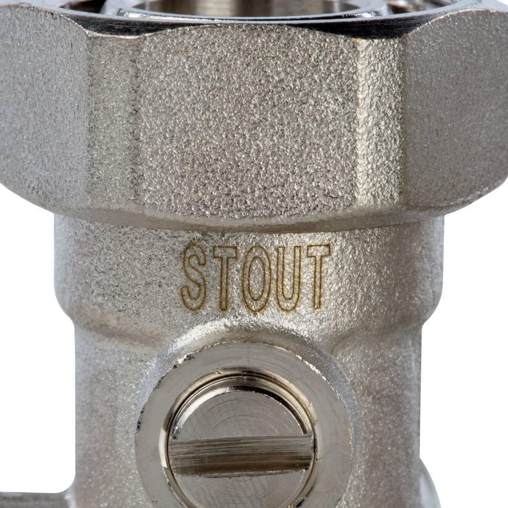 Узел нижнего подключения радиатора STOUT для однотрубной системы, угловой 3/4. Фото 6