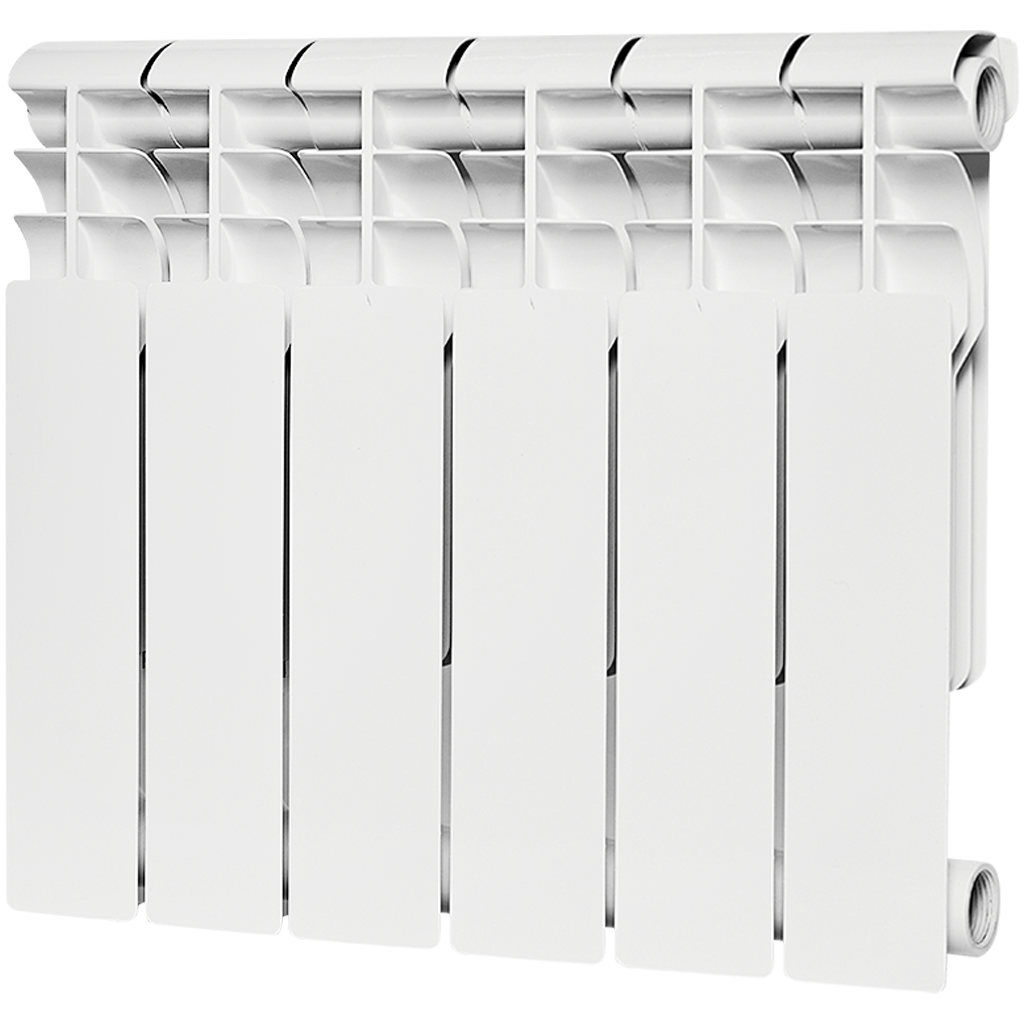 Радиатор биметаллический ROMMER Profi BM 350 6 секций боковое подключение (BI350-80-80-130) (RAL9016)