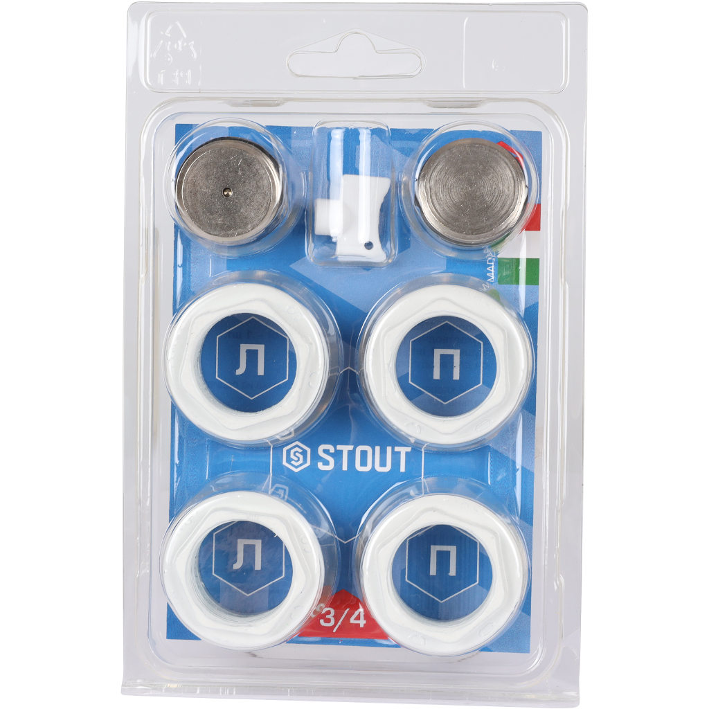 Универсальный монтажный комплект STOUT для подключения радиатора 3/4 RAL 9016