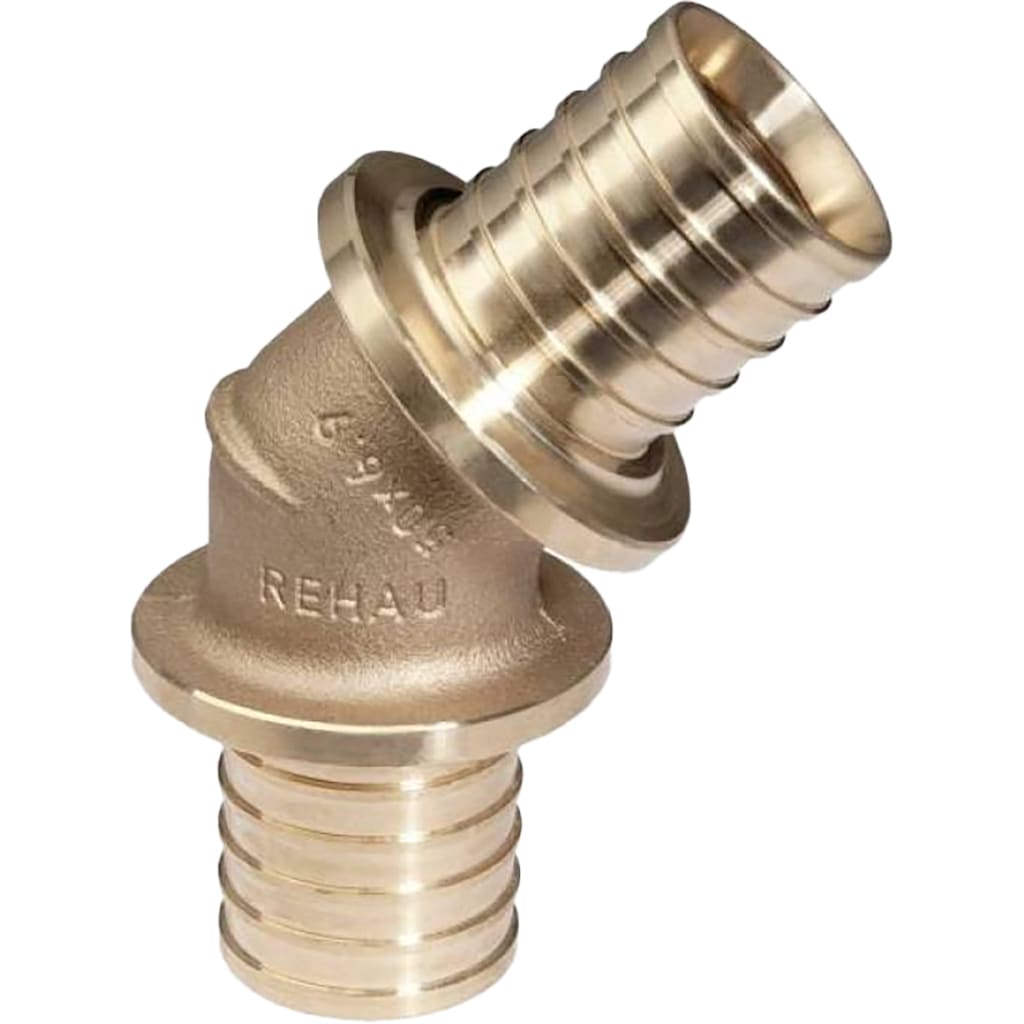 Угольник РЕХАУ RAUTITAN 45°, 63 RX+ для труб из сшитого полиэтилена аксиальный