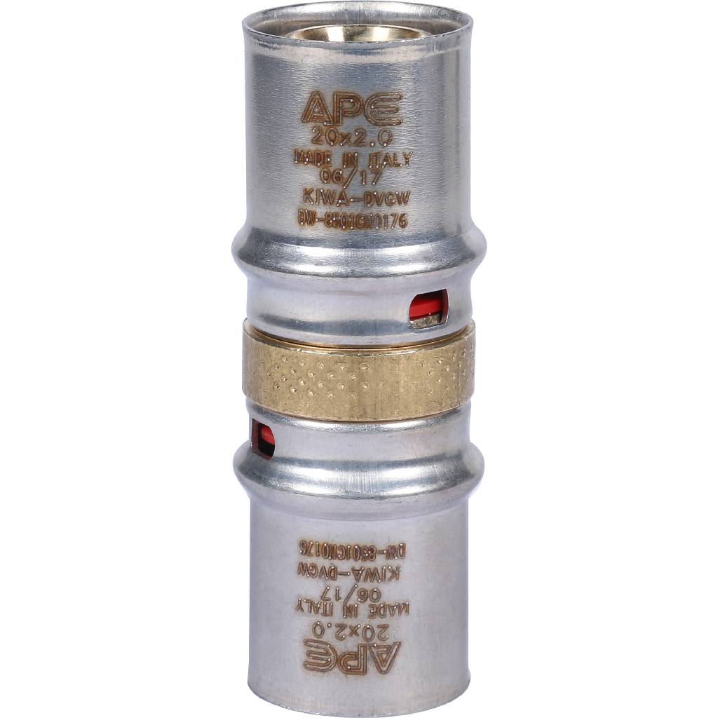 Муфта STOUT соединительная равнопроходная 20х20 для металлопластиковых труб прессовой