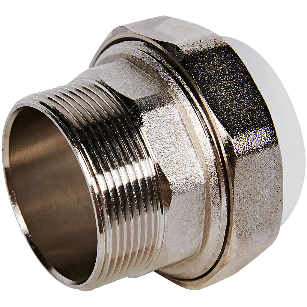 Муфта комбинированная Pro Aqua d=50-2 PP-R разъемная (американка) НР Белая. Фото 1
