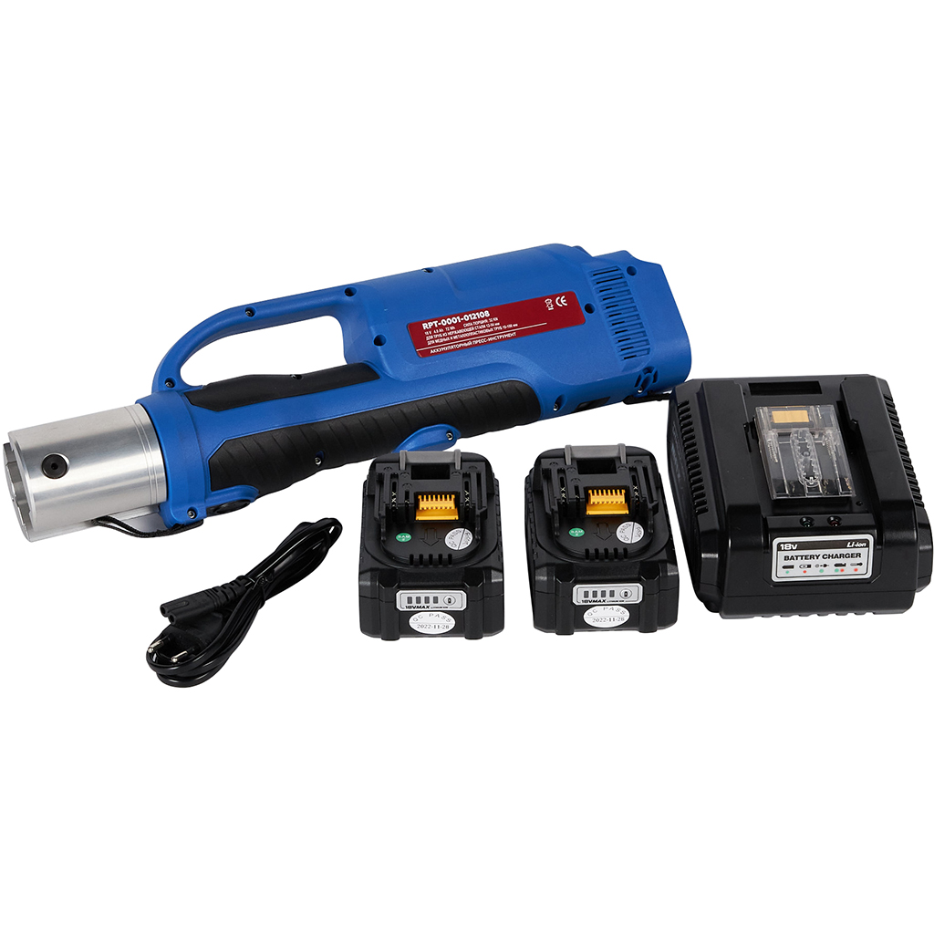 Набор пресс-инструмента ROMMER (пресс-инструмент, 2 аккумулятора 4.0 Ач, зарядное устройство, пластиковый чемодан)