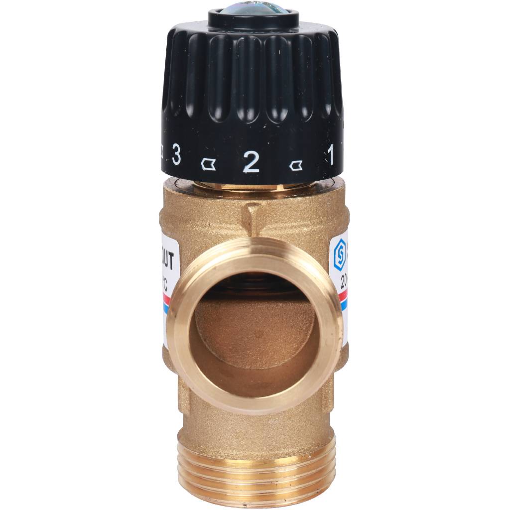 Термостатический смесительный клапан для систем отопления и ГВС STOUT G 1” M, 20-43°С KV 2,5 м3/ч. Фото 2