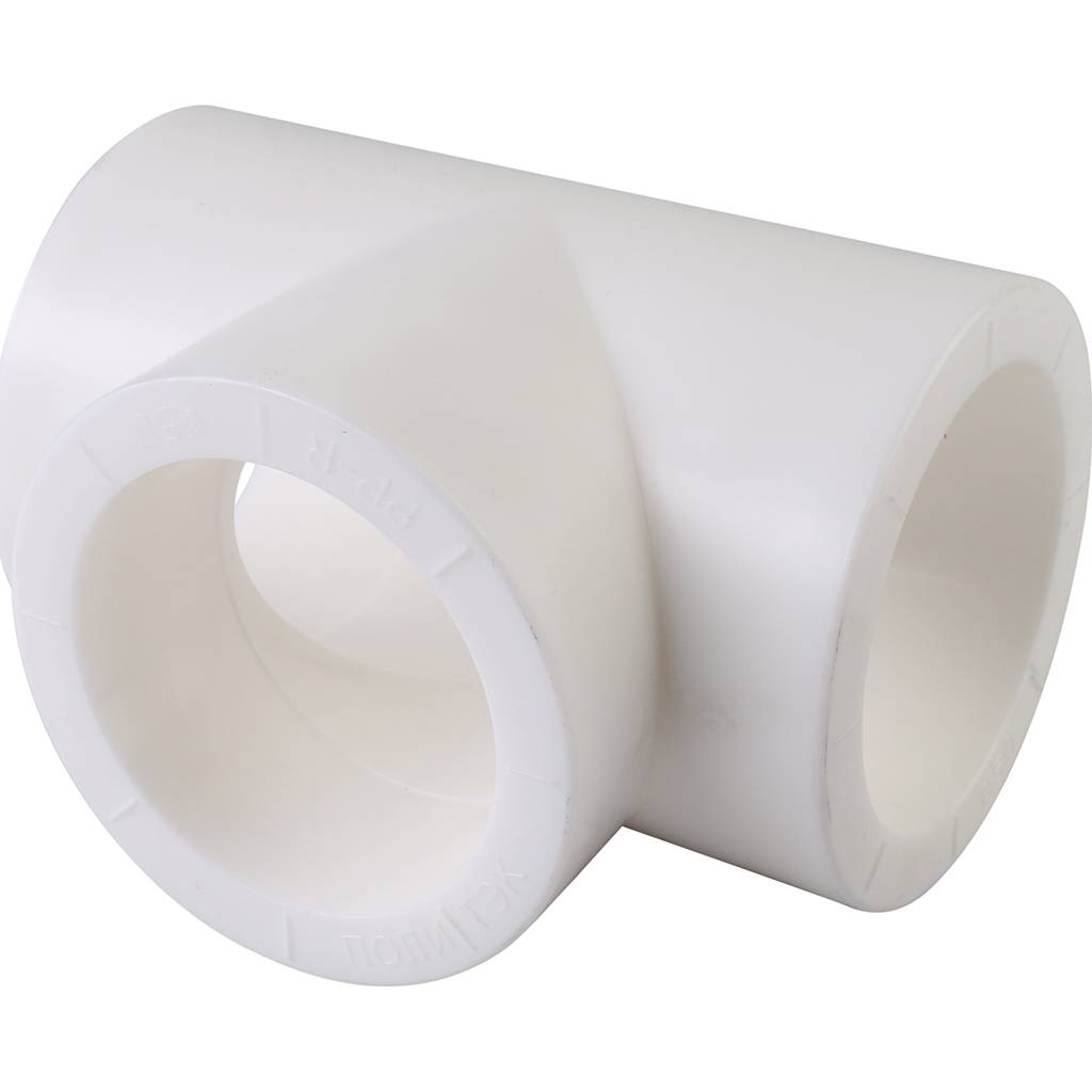 Тройник Политэк d=50 для полипропиленовых труб под сварку (цвет белый)