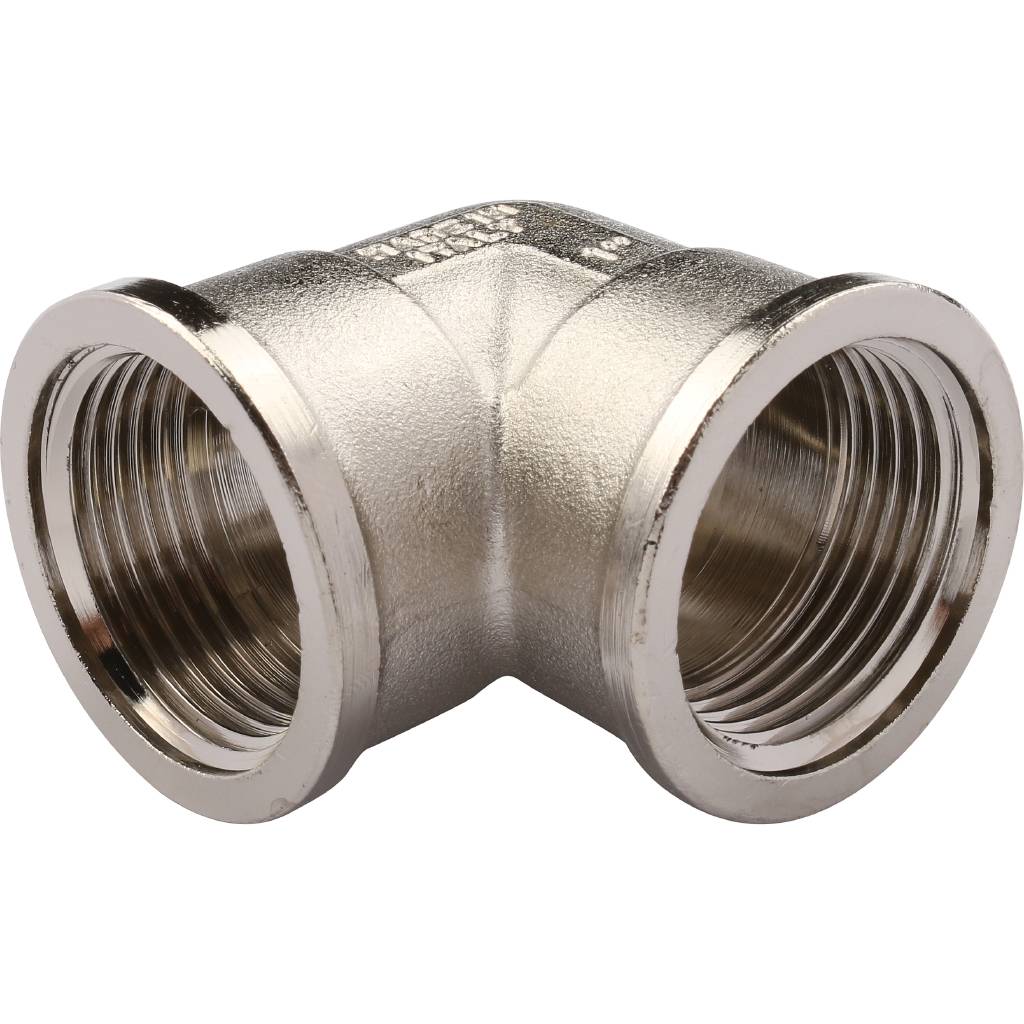 Угольник TIEMME ВВ никелированный 1х1 для стальных труб резьбовой