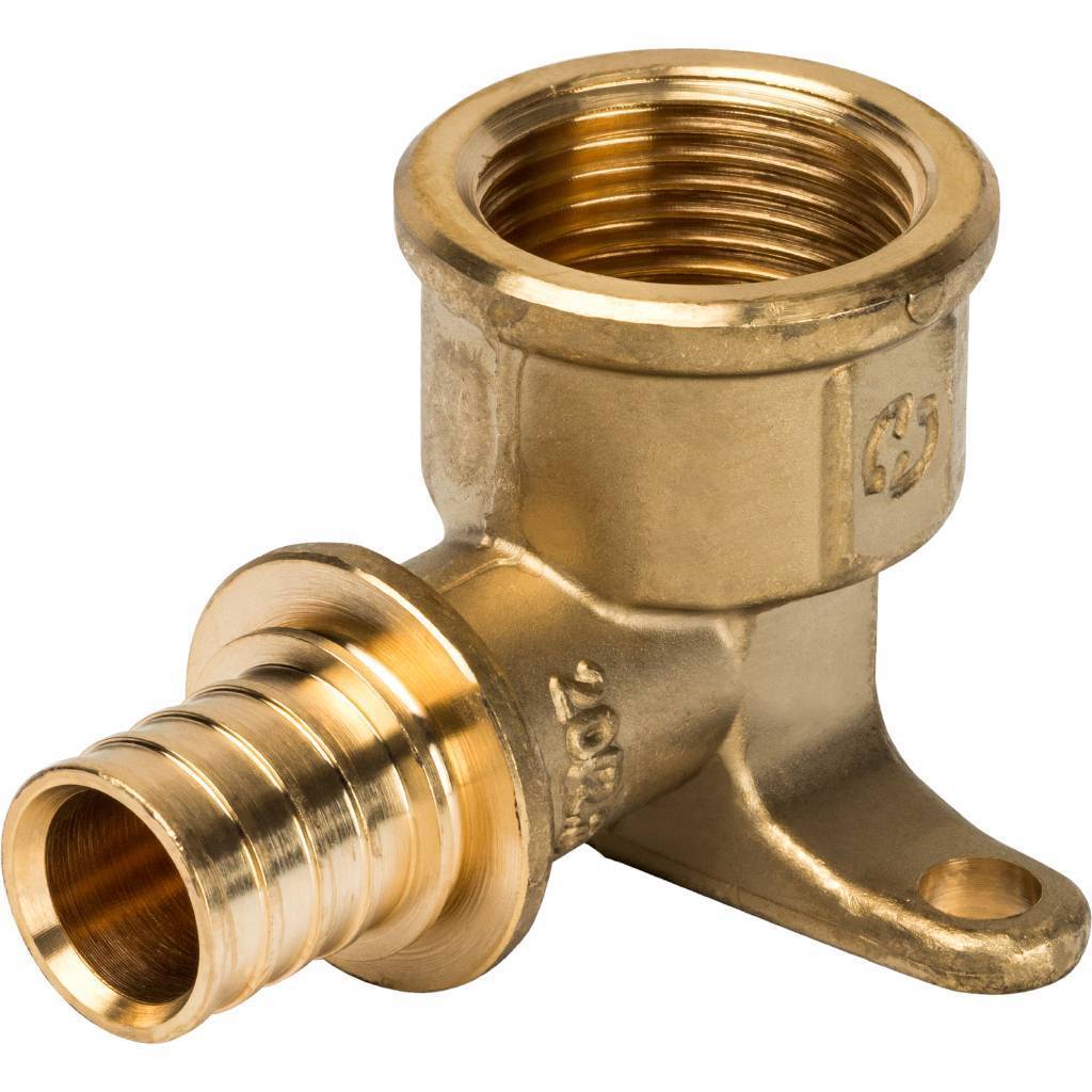 Угольник STOUT настенный с креплением 20xRp 3/4 для труб из сшитого полиэтилена аксиальный