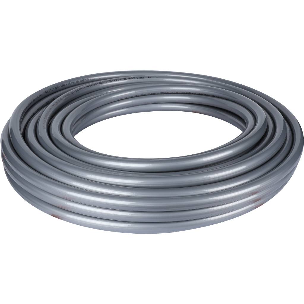 Труба из сшитого полиэтилена STOUT PEX с кислородным слоем, 25х3,5 (бухта 30 метров), серая. Фото 0