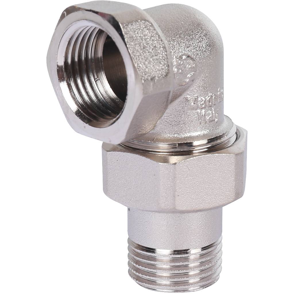 Разъемное угловое соединение STOUT американка ВН, никелированное 1/2