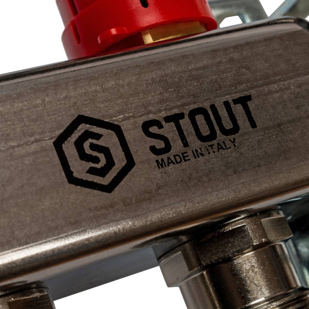 Коллектор из нержавеющей стали в сборе с расходомерами STOUT 6 выходов. Фото 9