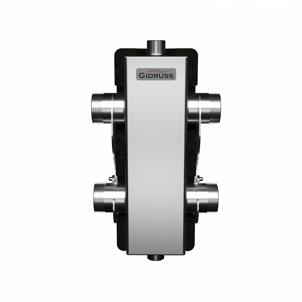 Гидравлический разделитель GIDRUSS GRSS-80-32.EPP (нерж., до 80 кВт, G 1, корпус 80х80x2 ст.08Х18Н10, EPP-термоизоляция)