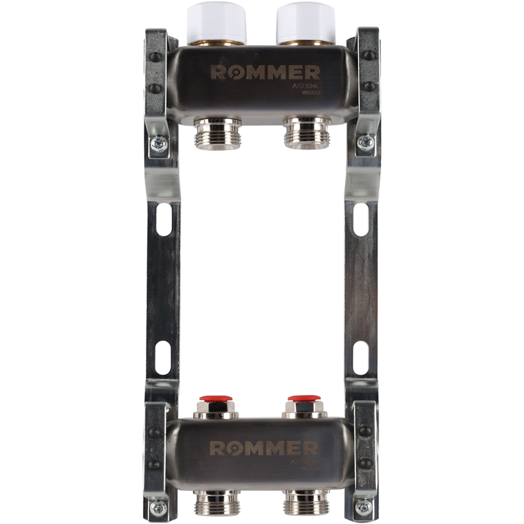 Коллектор из нержавеющей стали без расходомеров ROMMER 2 выхода