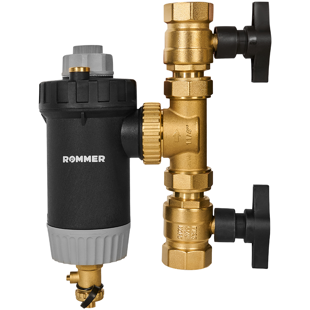 Магнитный сепаратор шлама ROMMER с щетками поворотный, ВР 1 1/4  корпус- композит