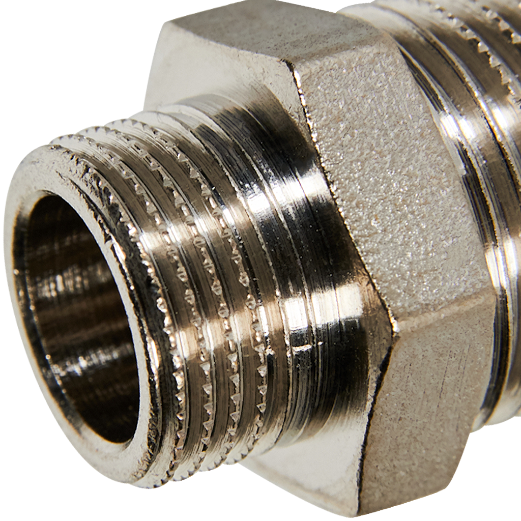 Ниппель НН STOUT переходной никелированный 1/2X3/8. Фото 1