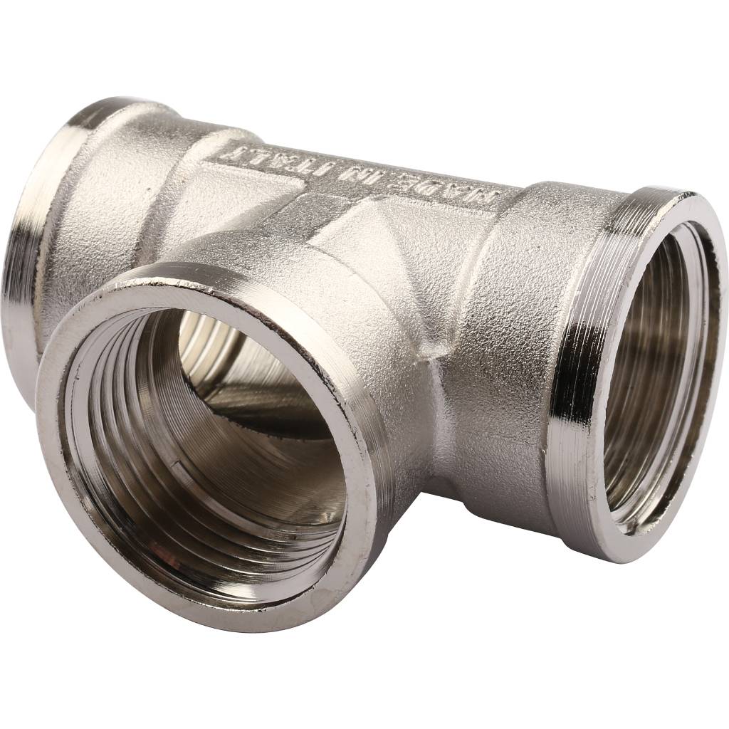 Тройник TIEMME ВВ никелированный 1 для стальных труб резьбовой