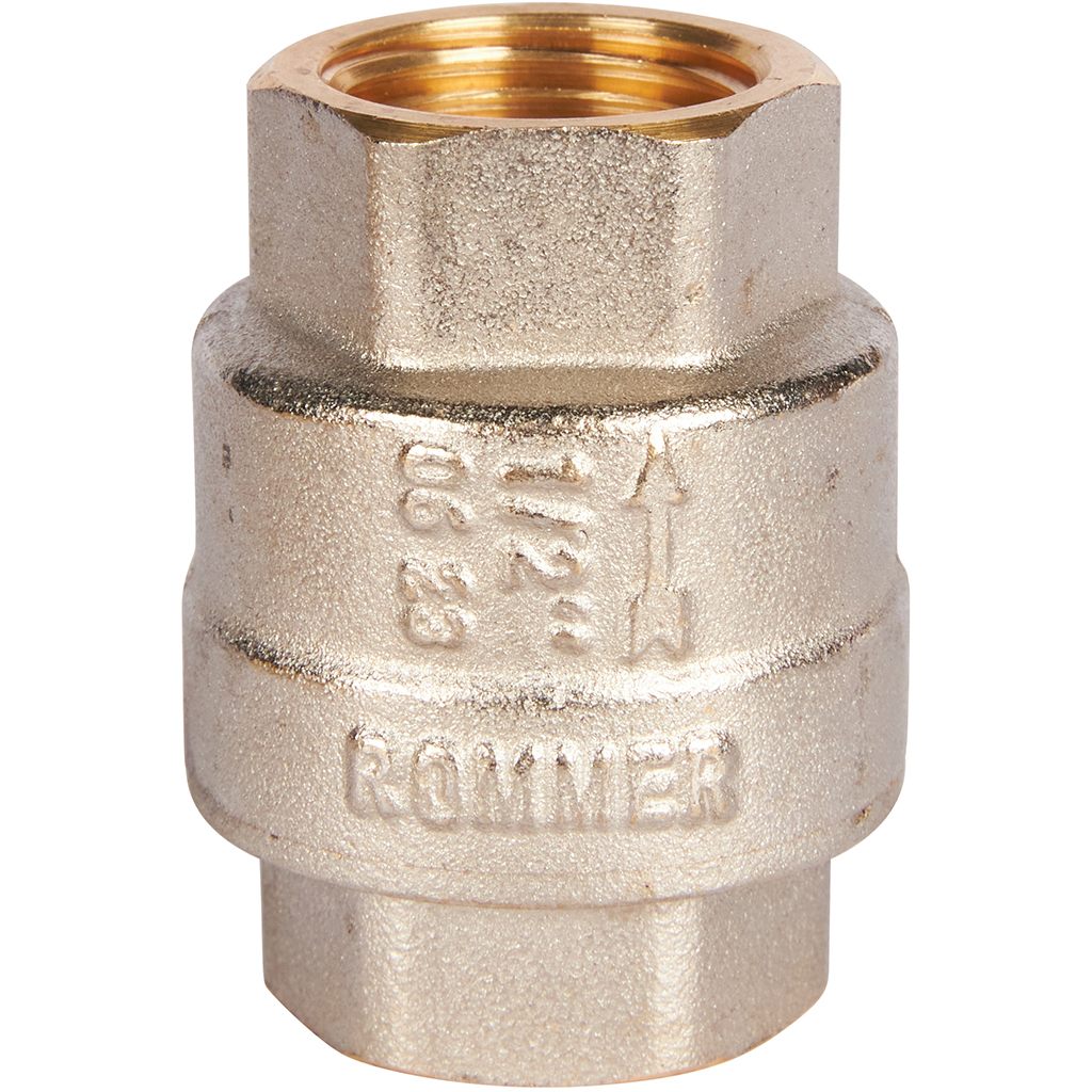 Клапан обратный пружинный муфтовый с металлическим седлом ROMMER 1/2
