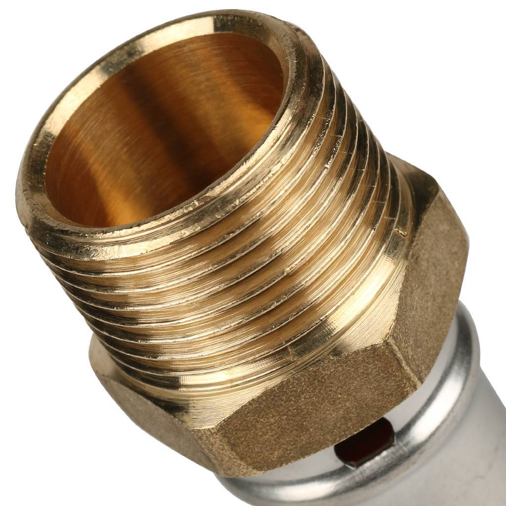 Переходник STOUT с наружной резьбой 3/4 х20 для металлопластиковых труб прессовой. Фото 4