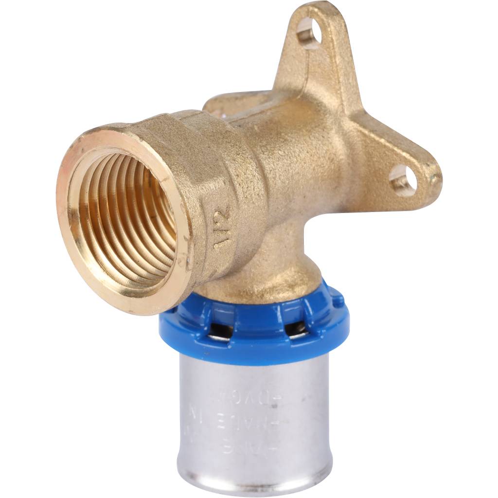 Угольник APE настенный с креплением удлинённый 1/2 х20 для металлопластиковых труб прессовой