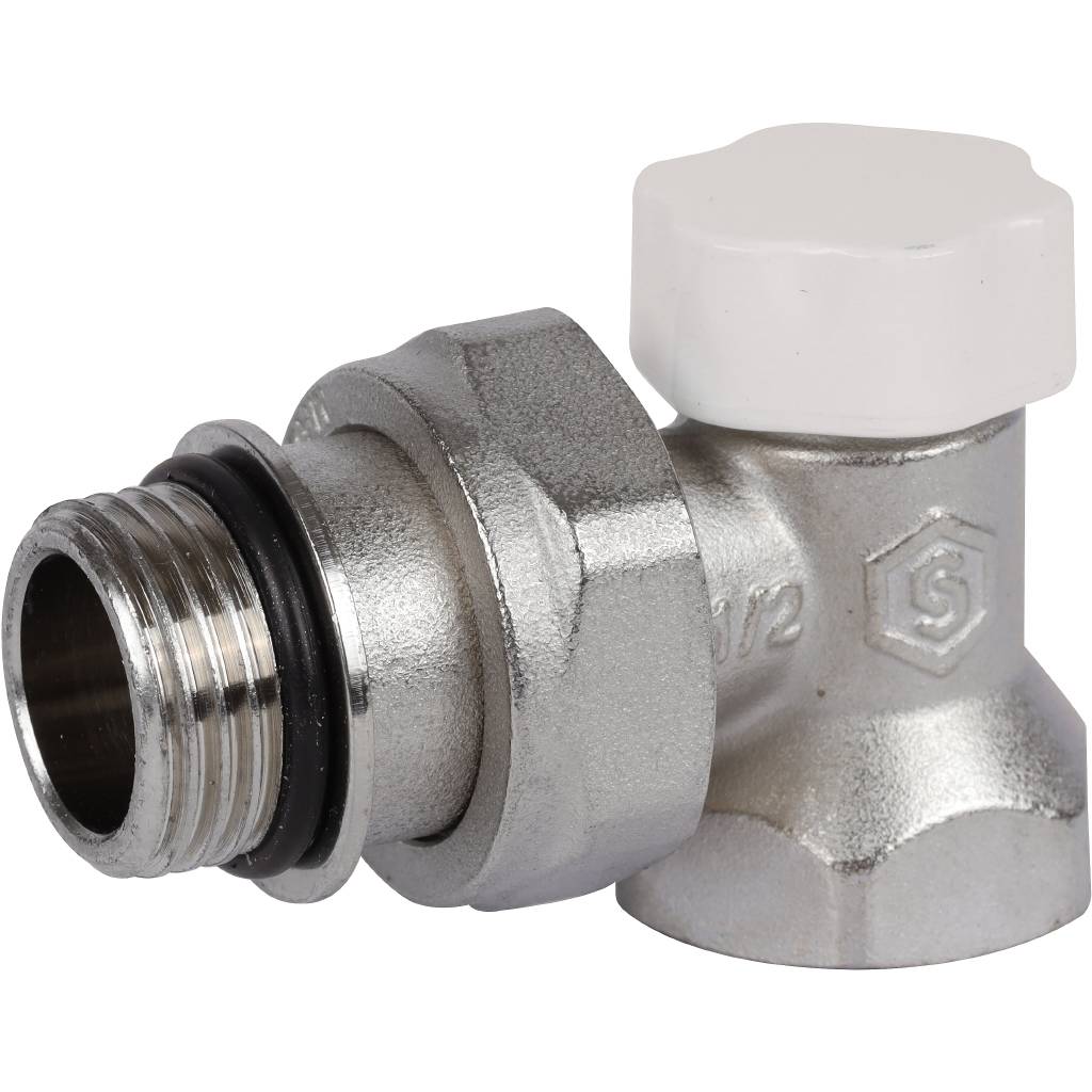 Клапан запорно-балансировочный угловой STOUT SVL 1/2 (с дополнительным уплотнением)