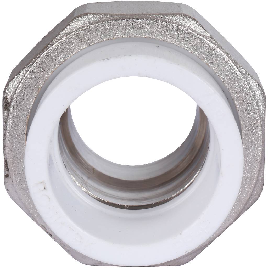 Муфта разъемная с наружной резьбой Политэк 32х1 для полипропиленовых труб под сварку (цвет белый). Фото 5