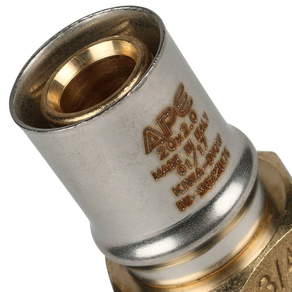 Переходник STOUT с наружной резьбой 3/4 х20 для металлопластиковых труб прессовой. Фото 5