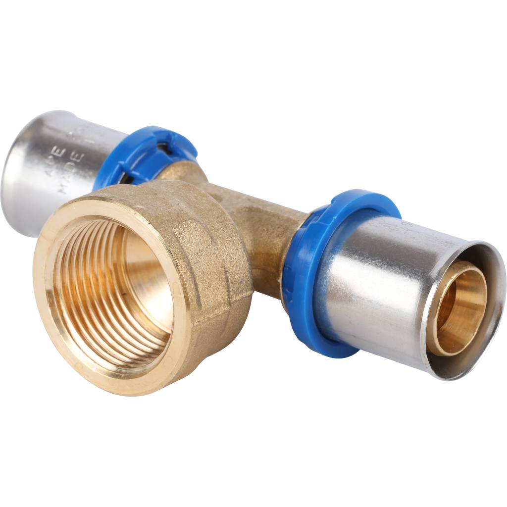 Тройник-переходник APE с внутренней резьбой 20х3/4 х20 для металлопластиковых труб прессовой