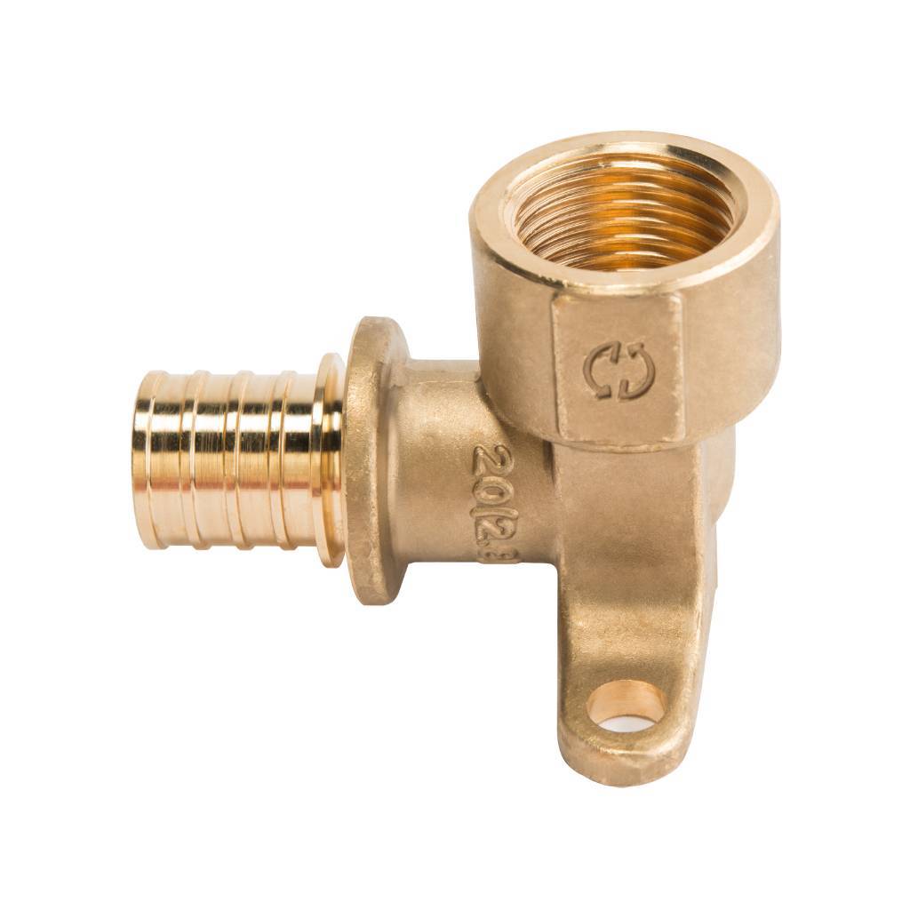 Угольник STOUT настенный с креплением 20xRp 1/2 для труб из сшитого полиэтилена аксиальный. Фото 7