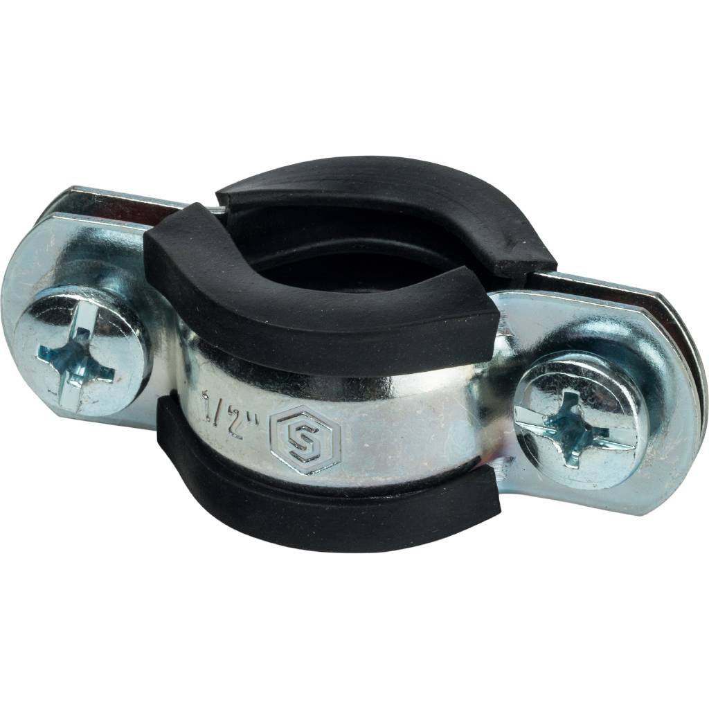 Комплект STOUT хомут+шпилька шуруп +дюбель пластиковый 1/2 (20-24). Фото 1