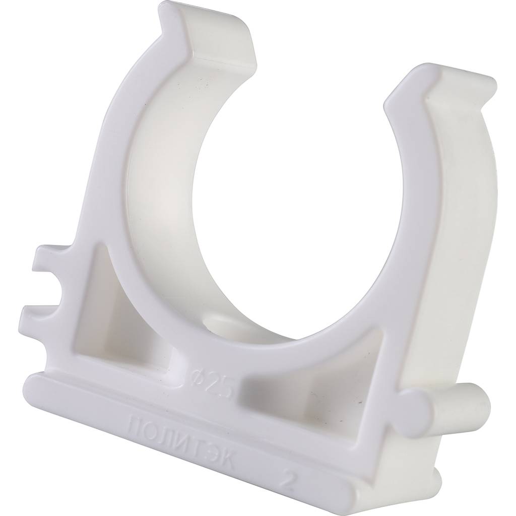 Крепление Политэк d=25 для полипропиленовых труб под сварку (цвет белый). Фото 2