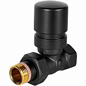 Клапан термостатический STOUT Design черный, прямой 1/2