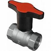 Шаровой кран HERZ с 3Т-образной полимерной рукояткой (цвет рукоятки - красный, PN 25, ВР-ВР 3/4