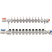 Комплект коллекторов с шаровыми кранами РЕХАУ HKV-D 11 контуров