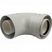 Конденсационный угол STOUT 90° DN60/100 м/п с инспекционным окном PP-FE