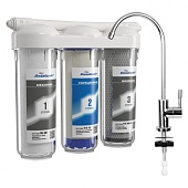Фильтр трехступенчатый АКВАБРАЙТ АБФ-ТРИА - СТАНДАРТ трехступенчатая система очистки воды под кухонную мойку с отдельным краном