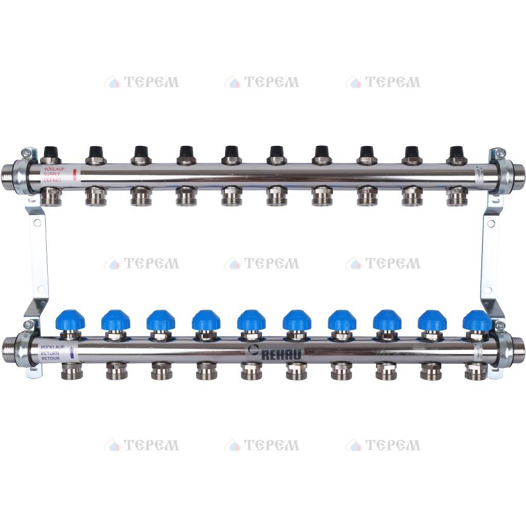 REHAU Распределительный коллектор HKV на 10 контуров (нерж .сталь ...