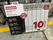 Уцененный товар (сколы на ламелях): Радиатор биметаллический ROMMER Plus BM 500 10 секций боковое подключение (RAL9016)