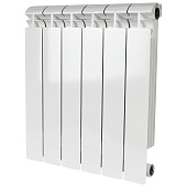 Радиатор биметаллический STOUT ALPHA 500 6 секций боковое подключение (белый RAL 9016)