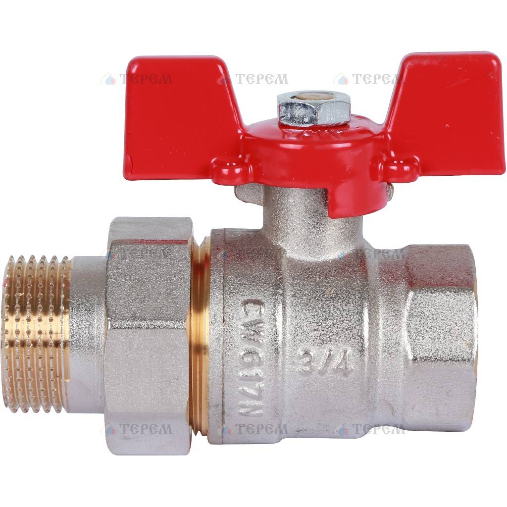 ROMMER Шаровой кран с американкой 3/4 ВН/НР, ручка бабочка – купить в ...