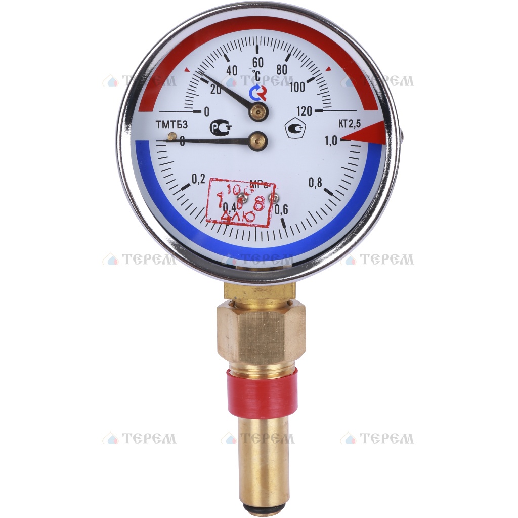 РОСМА ТМТБ-31Р.1(0-120С)(0-1MPa)G1/2.2,5 ТЕРМОМАНОМЕТР 80 мм, ТИП ...